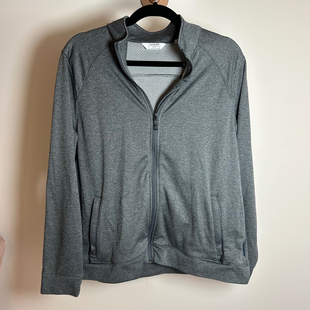 Oobe Womens Gray Heathered Full Zip Mock Neck Performance Jacket XL
